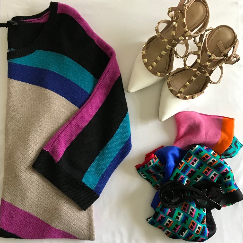 BCBG MAXAZRIA ‘Faiza’ Color-Blocked Sweater Dress